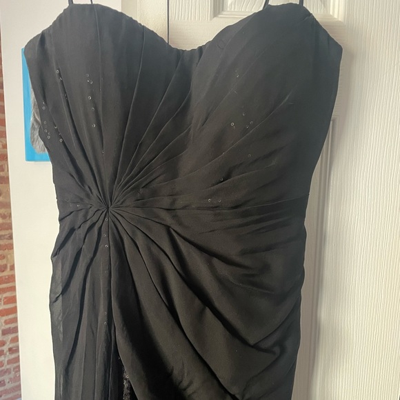 Black Floor Length Gown by Aidan Mattox - Picture 2 of 11